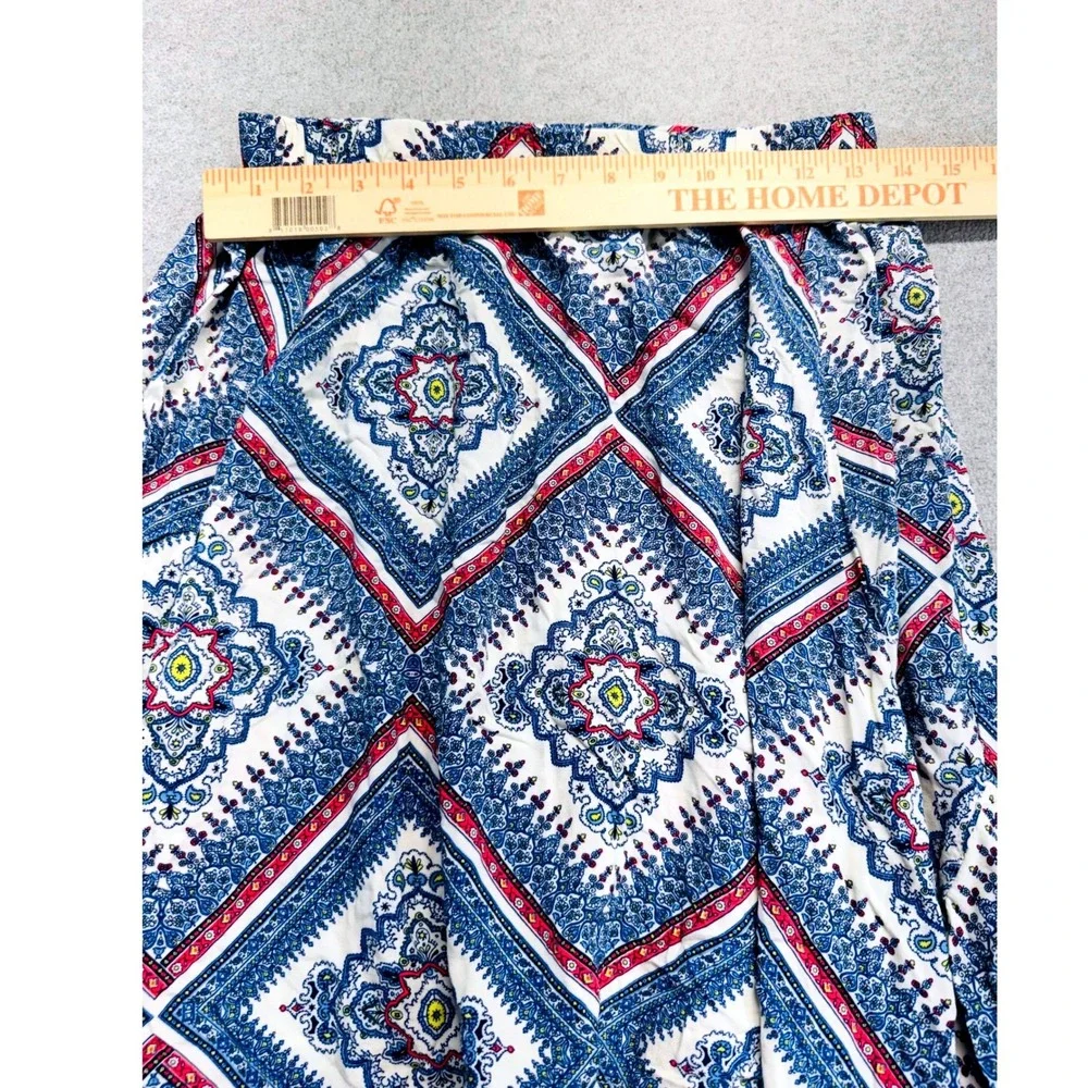 Cato Girls Skirt Kids L 14/16 Blue Medallion Print Handkerchief Hem Boho Flowy